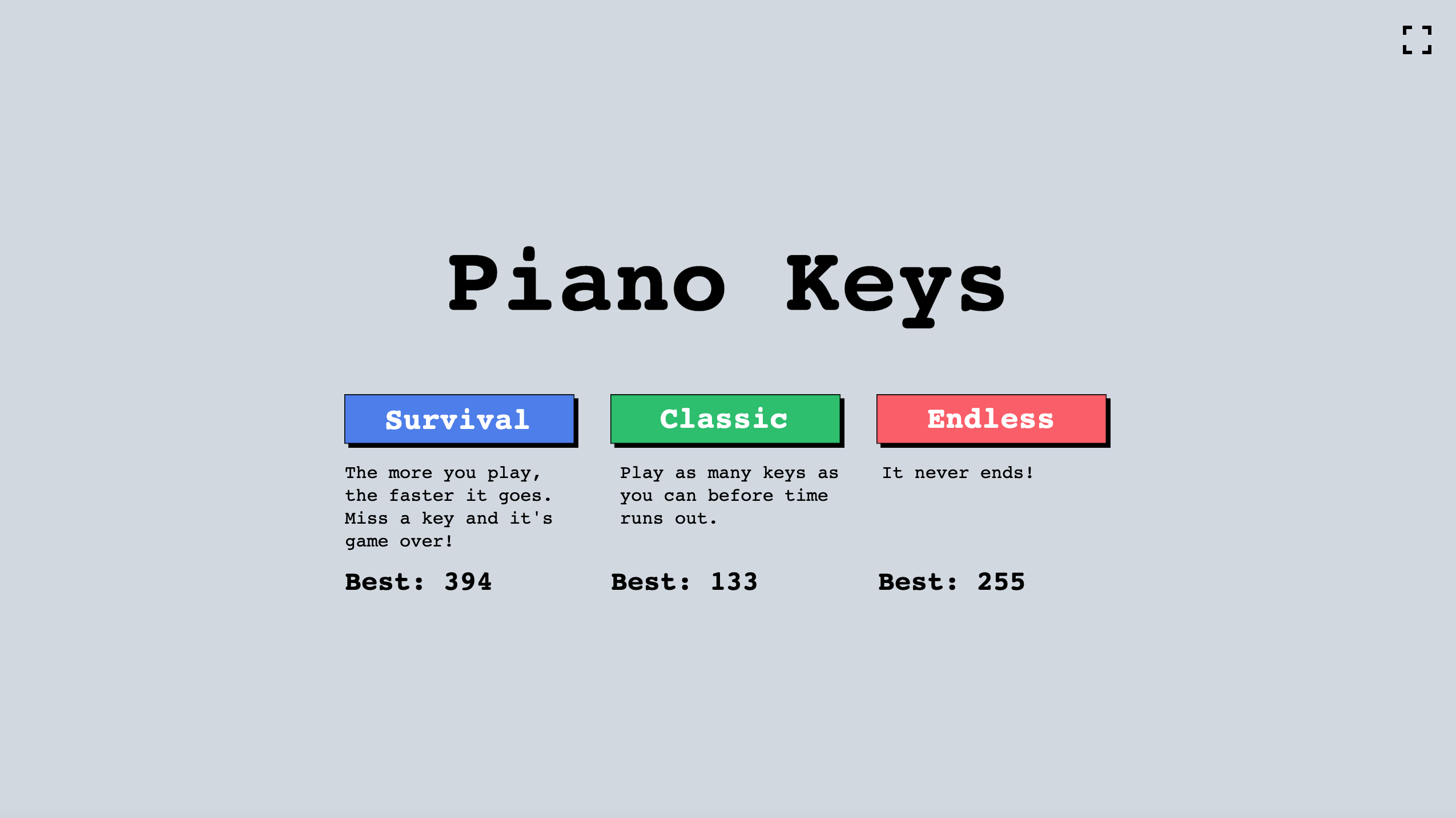 Piano Keys Game Templates